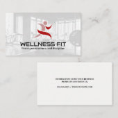 レッド走ロゴ | フィットネスセンターの背景 予約カード (正面/裏面)