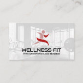 レッド走ロゴ | フィットネスセンターの背景 予約カード (正面)