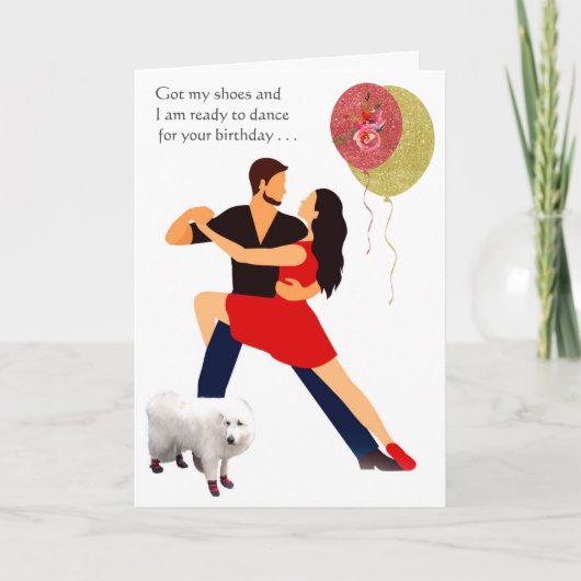 レッド踊りシューズタンゴドッグも準備! カード (正面)