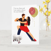 レッド踊りシューズタンゴドッグも準備! カード (黄色い花)