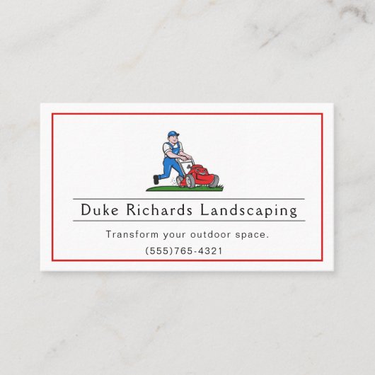 レッド造園ヤードローンモーワーガーデンサービス 名刺 (正面)