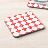 レッド遊のカードシンボルダイヤモンドシェイプリノカット コースター (左側)