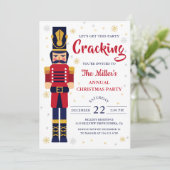 レッド金ゴールドくるみ割りカークリスマスパーティーホリデー 招待状 (スタンド正面)