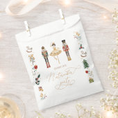 レッド金ゴールドくるみ割りバレリーナ子供の誕生日パーティー フェイバーバッグ (クリップ留めされた状態)