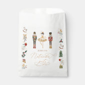 レッド金ゴールドくるみ割りバレリーナ子供の誕生日パーティー フェイバーバッグ (正面)