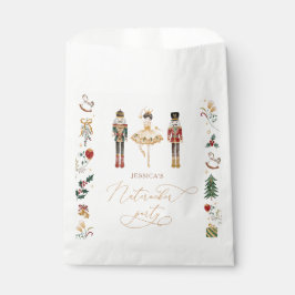 レッド金ゴールドくるみ割りバレリーナ子供の誕生日パーティー フェイバーバッグ