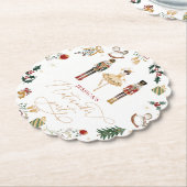 レッド金ゴールドくるみ割りバレリーナ子供の誕生日パーティー ペーパーコースター (アングル)