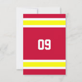 レッド金ゴールドとホワイトチーム誕生日招待状 招待状 (裏面)