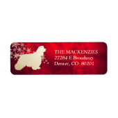 レッド金ゴールドウィンターアメリカンコッカースパニエル犬 ラベル (正面)