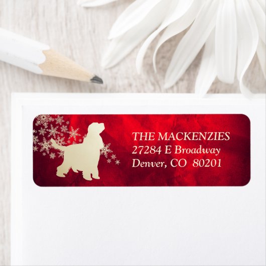 レッド金ゴールドウィンターイングリッシュコッカースパニエル犬 ラベル (インサイチュ)