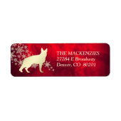 レッド金ゴールドウィンタードイツシェパードドッグ差出人住所 ラベル (正面)