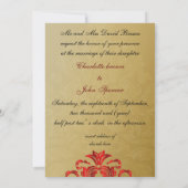 レッド金ゴールドエレガンス結婚式招待状 招待状 (裏面)