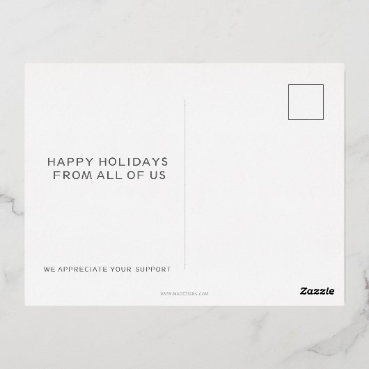 レッド金ゴールドエレガントモダンビジネスホリディフォイルカード 箔シーズンポストカード (裏面)