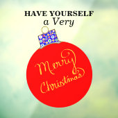 レッド金ゴールドオーナメントボールメリークリスマス ウィンドウサイン (シート3)