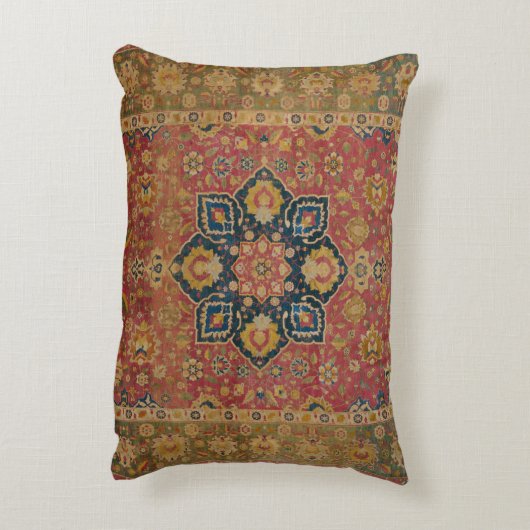 レッド金ゴールドカシャンカーペットラグペルシアアジア アクセントクッション (裏面(縦))