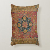 レッド金ゴールドカシャンカーペットラグペルシアアジア アクセントクッション (正面(垂直))