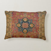 レッド金ゴールドカシャンカーペットラグペルシアアジア アクセントクッション (裏面)