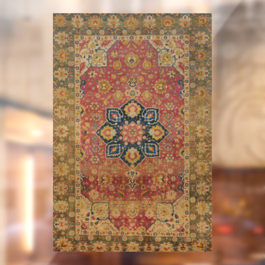 レッド金ゴールドカシャンカーペットラグペルシアアジア ウィンドウサイン (シート2)