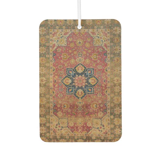 レッド金ゴールドカシャンカーペットラグペルシアアジア カーエアーフレッシュナー (正面)