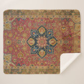 レッド金ゴールドカシャンカーペットラグペルシアアジア シェルパブランケット (正面(横))