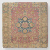 レッド金ゴールドカシャンカーペットラグペルシアアジア ストーンコースター (正面)