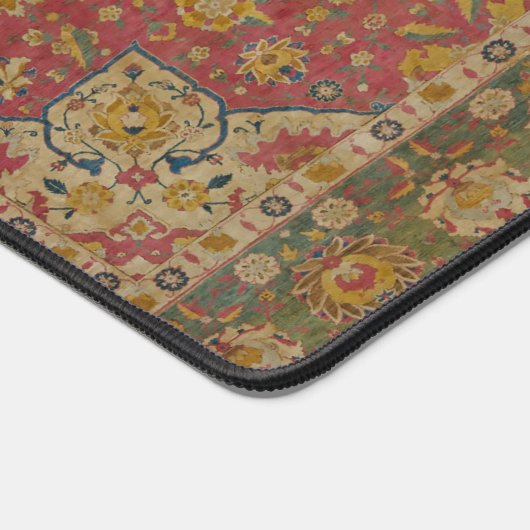 レッド金ゴールドカシャンカーペットラグペルシアアジア デスクマット (コーナー)