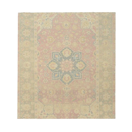 レッド金ゴールドカシャンカーペットラグペルシアアジア ノートパッド (正面)