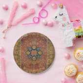 レッド金ゴールドカシャンカーペットラグペルシアアジア ペーパープレート (パーティー)