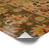 レッド金ゴールドカシャンカーペットラグペルシアアジア ポスター (コーナー)