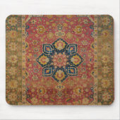 レッド金ゴールドカシャンカーペットラグペルシアアジア マウスパッド (正面)