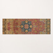 レッド金ゴールドカシャンカーペットラグペルシアアジア ヨガマット (裏面(横))