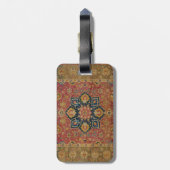 レッド金ゴールドカシャンカーペットラグペルシアアジア ラゲッジタグ (裏面縦)