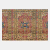 レッド金ゴールドカシャンカーペットラグペルシアアジア ラッピングペーパーシート (正面3)