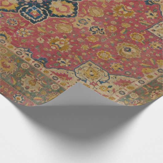 レッド金ゴールドカシャンカーペットラグペルシアアジア ラッピングペーパー (角)