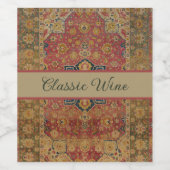 レッド金ゴールドカシャンカーペットラグペルシアアジア ワインラベル (シングルラベル)