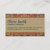 レッド金ゴールドカシャンカーペットラグペルシアアジア 名刺 (正面)