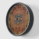 レッド金ゴールドカシャンカーペットラグペルシアアジア 壁時計 (傾斜)