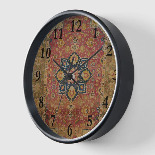 レッド金ゴールドカシャンカーペットラグペルシアアジア 壁時計 (傾斜)