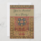 レッド金ゴールドカシャンカーペットラグペルシアアジア 招待状 (正面)