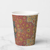 レッド金ゴールドカシャンカーペットラグペルシアアジア 紙コップ (裏面)