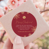 レッド金ゴールドカスタムスノーフレーク会社ロゴクリスマス ラウンドシール