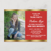 レッド金ゴールドカレッジトランクエクセージションパーティー写真 ポストカード (正面)