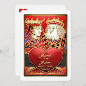 レッド金ゴールドキングクイーンベガス一緒に招待状 招待状 (正面/裏面)