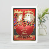 レッド金ゴールドキングクイーンベガス一緒に招待状 招待状 (スタンド正面)