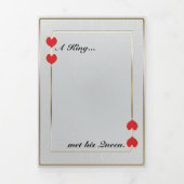 レッド金ゴールドキング&クイーンハートズ結婚カジノTr 三つ折り招待状 (カバー)