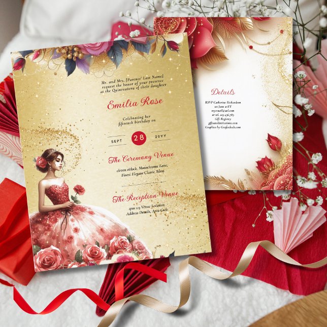 レッド金ゴールドキンセアニェラドレスセレモニー披露宴 (クリエイターアップロード済み)