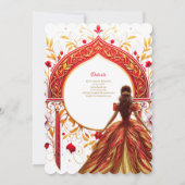 レッド金ゴールドキンセアニェラドレスセレモニー披露宴 招待状 (裏面)