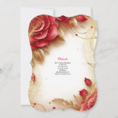 レッド金ゴールドキンセアニェラドレスセレモニー披露宴 招待状 (裏面)