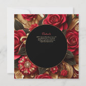 レッド金ゴールドキンセアニェラドレスセレモニー披露宴 招待状 (裏面)