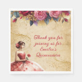 レッド金ゴールドキンセアニラドレスイベントパリウェアカスタム スタンダードランチョンナプキン (正面)